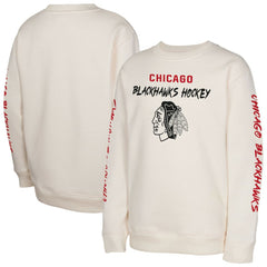 NHL Chicago Blackhawks Youth Star Power Pullover Sweatshirt - Cream