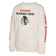NHL Chicago Blackhawks Youth Star Power Pullover Sweatshirt - Cream
