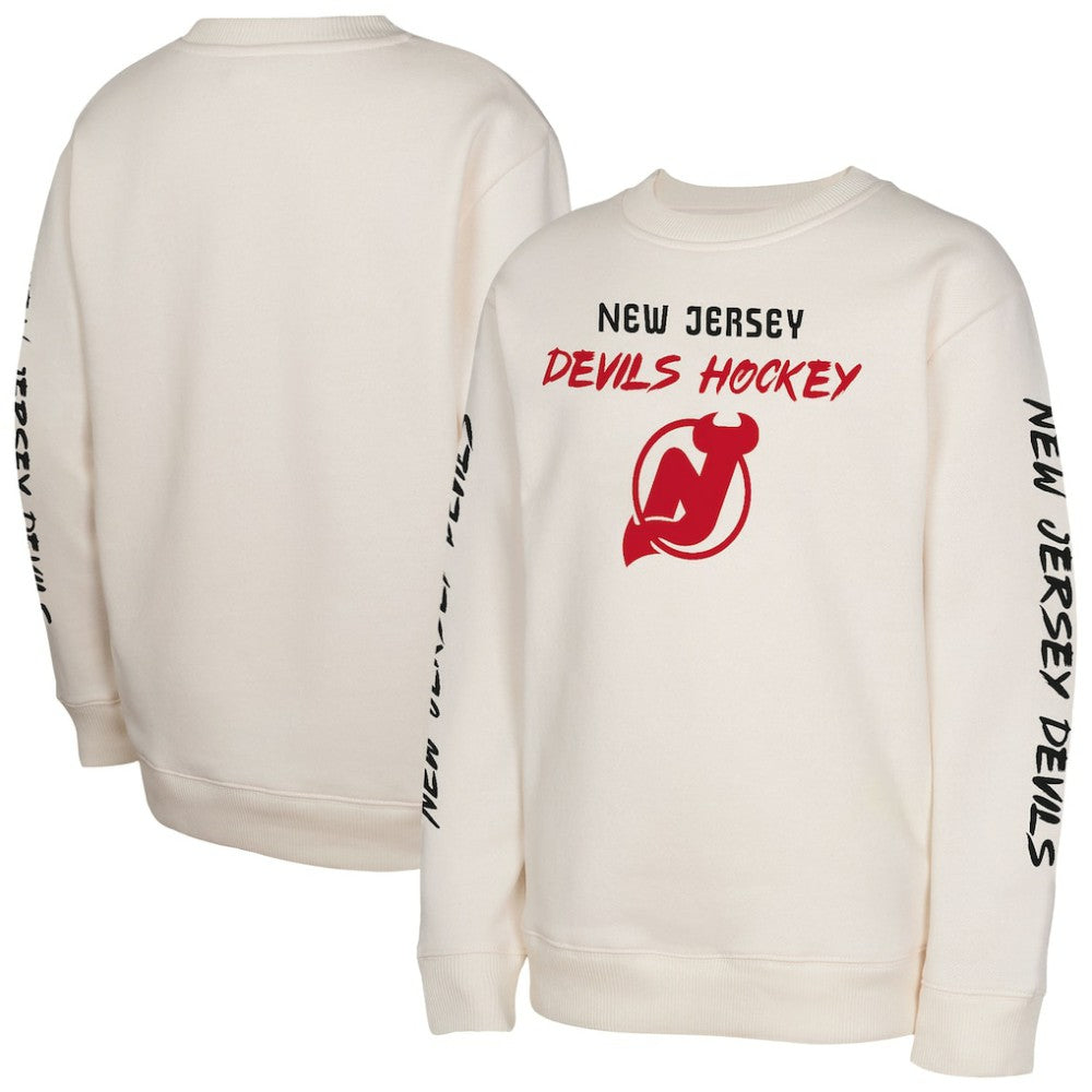 NHL New Jersey Devils Youth Star Power Pullover Sweatshirt - Cream