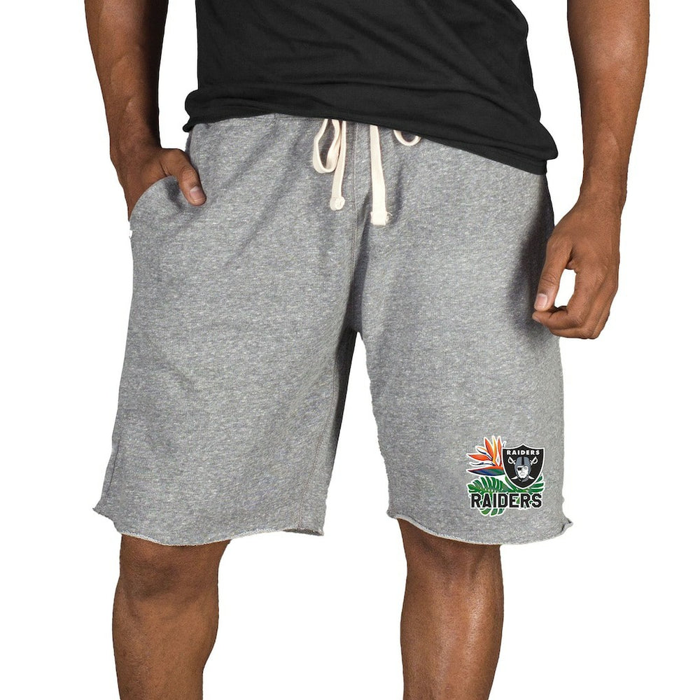 Las Vegas Raiders Concepts Sport Mainstream Tri-Blend Shorts Gray
