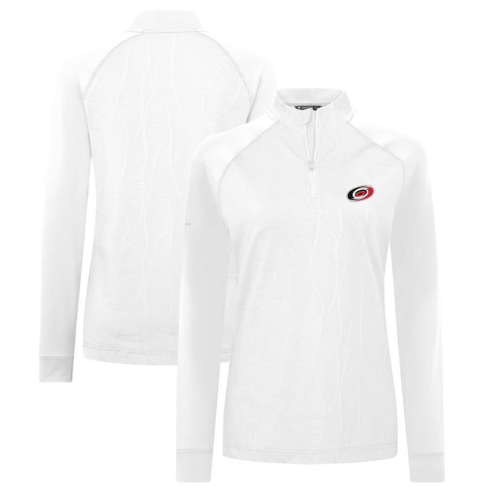 NHL Carolina Hurricanes Levelwear Women's Amethyst Insignia Core Quarter-Zip Jacket - White