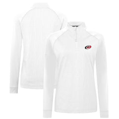 NHL Carolina Hurricanes Levelwear Women's Amethyst Insignia Core Quarter-Zip Jacket - White