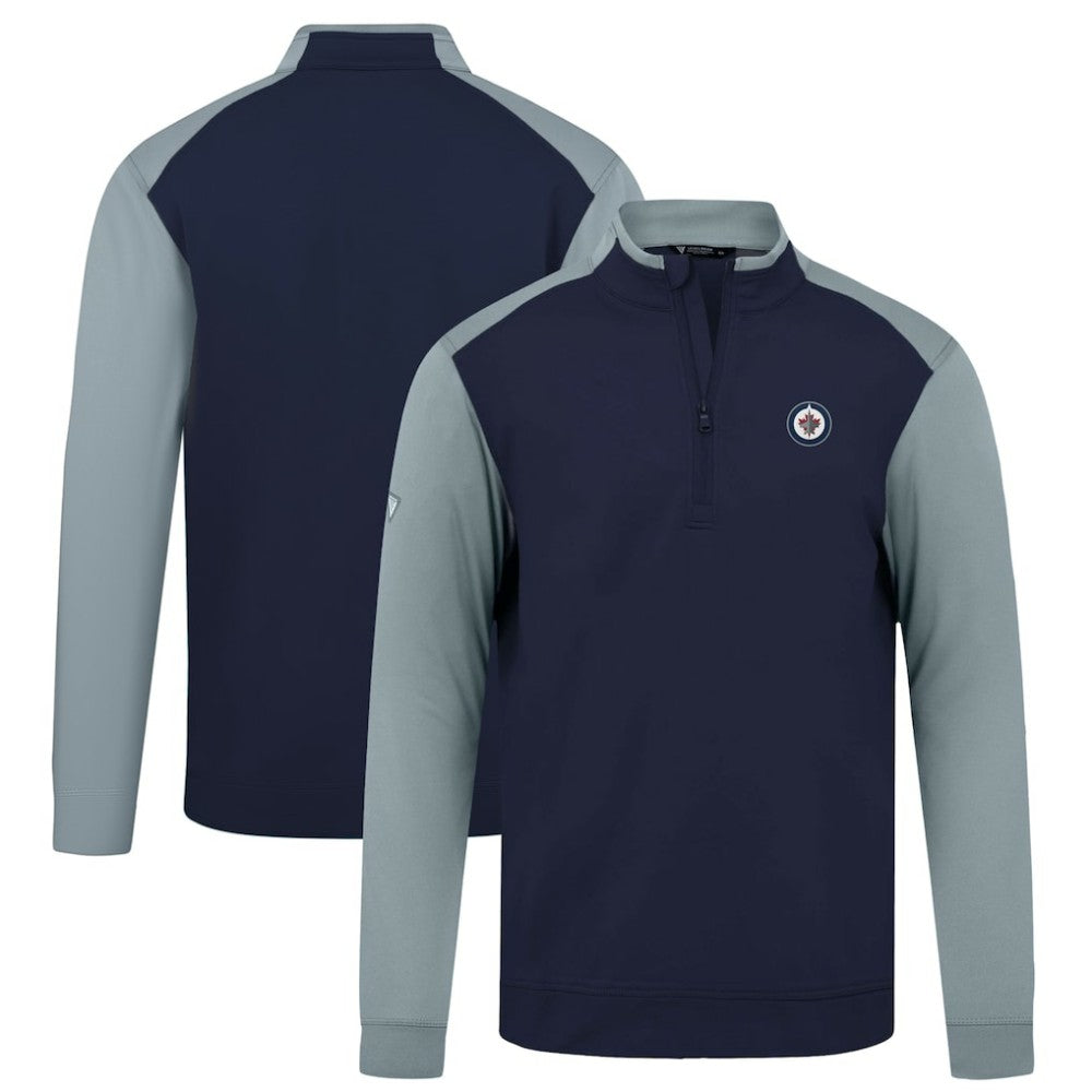 NHL Winnipeg Jets Levelwear Bayou Insignia Core Quarter-Zip Pullover Top - Navy
