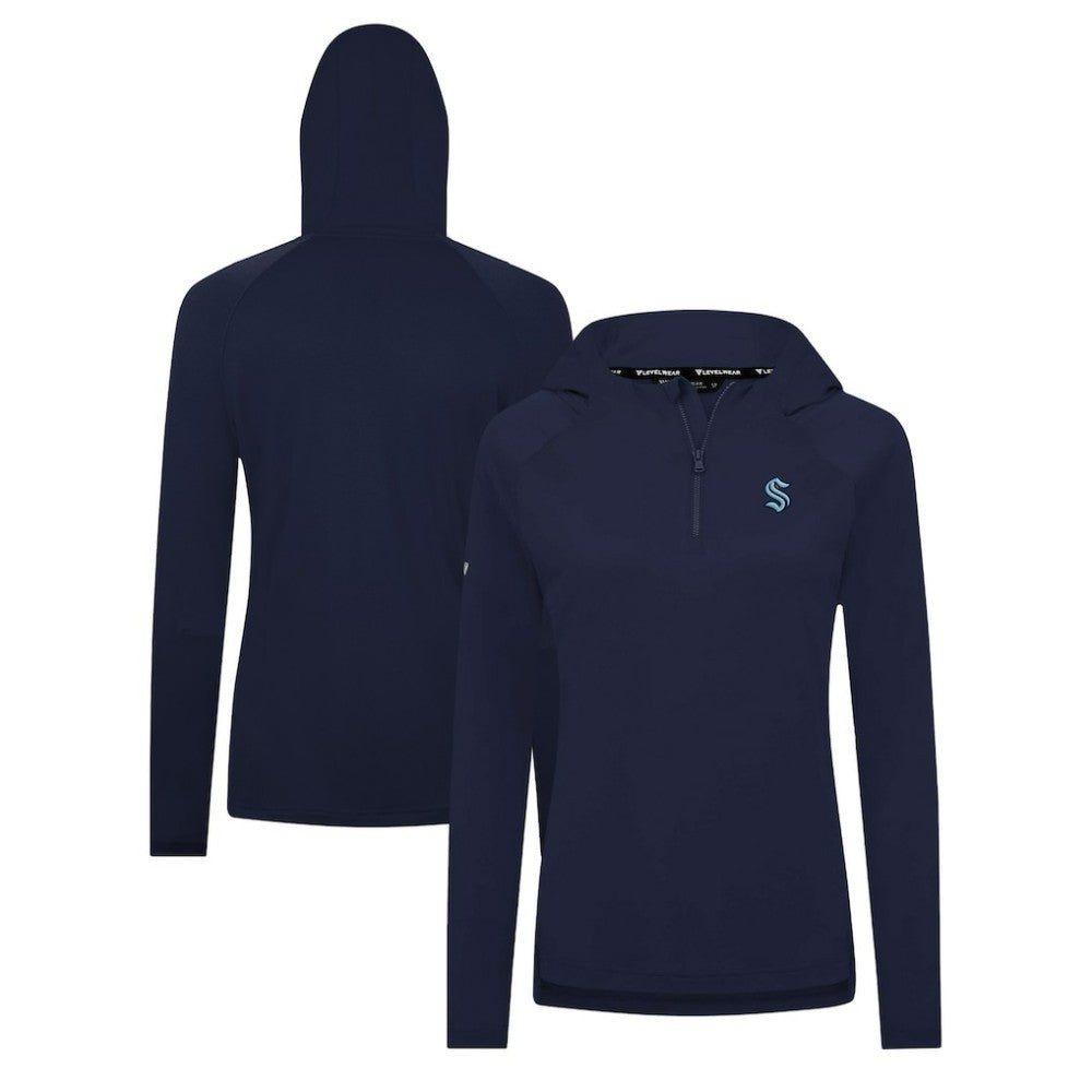 NHL Seattle Kraken Levelwear Women's Raven Insignia Core Quarter-Zip Jacket - Deep Sea Blue