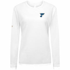NHL St. Louis Blues Levelwear Women's Sequoia Primary Logo Long Sleeve T-Shirt - White