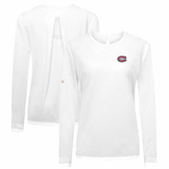 NHL Montreal Canadiens Levelwear Women's Sequoia Primary Logo Long Sleeve T-Shirt - White