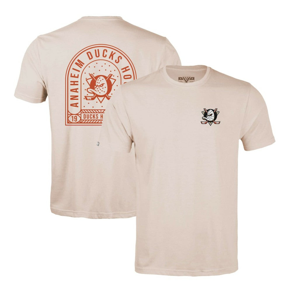 NHL Anaheim Ducks Levelwear Richmond Stained Glass T-Shirt - Khaki