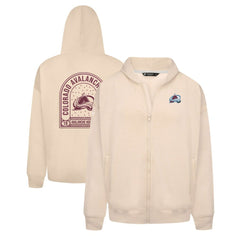 NHL Colorado Avalanche Levelwear Uphill Stained Glass Full-Zip Hoodie Jacket - Khaki
