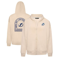 NHL Tampa Bay Lightning Levelwear Uphill Stained Glass Full-Zip Hoodie Jacket - Khaki