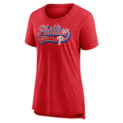 Philadelphia Phillies Women's League Leader Tri-Blend T-Shirt - Red T-shirts