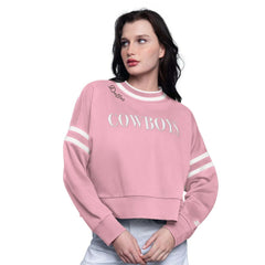 Dallas Cowboys Starter Women's Power Play Cropped Pullover Sweatshirt Pink