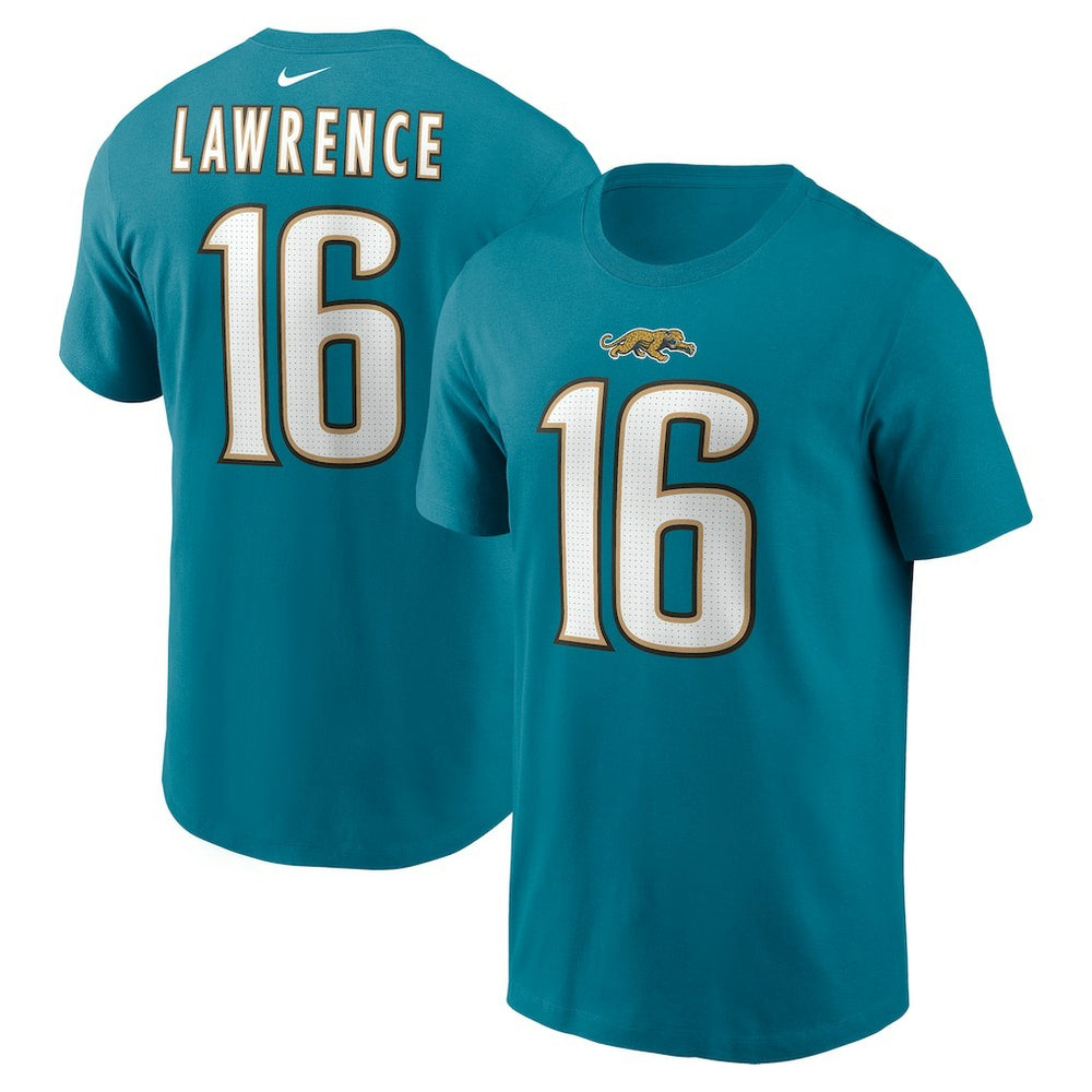 Trevor Lawrence Jacksonville Jaguars Throwback Name & Number T-Shirt Teal