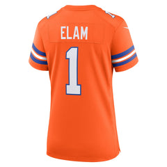 NFL Jason Elam Denver Broncos Women's Mile High Collection 1977 Throwback Retired Player Game Jersey - Orange