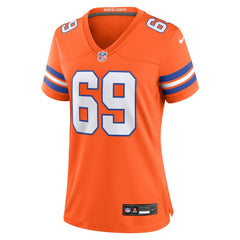 NFL Mark Schlereth Denver Broncos Women's Mile High Collection 1977 Throwback Retired Player Game Jersey - Orange