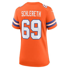 NFL Mark Schlereth Denver Broncos Women's Mile High Collection 1977 Throwback Retired Player Game Jersey - Orange