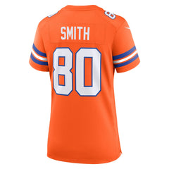 NFL Rod Smith Denver Broncos Women's Mile High Collection 1977 Throwback Retired Player Game Jersey - Orange