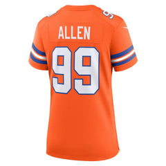 NFL Zach Allen Denver Broncos Women's Mile High Collection 1977 Throwback Player Game Jersey - Orange