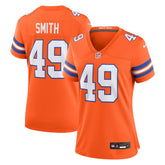 NFL Dennis Smith Denver Broncos Women's Mile High Collection 1977 Throwback Retired Player Game Jersey - Orange