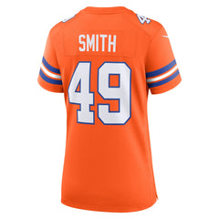 NFL Dennis Smith Denver Broncos Women's Mile High Collection 1977 Throwback Retired Player Game Jersey - Orange