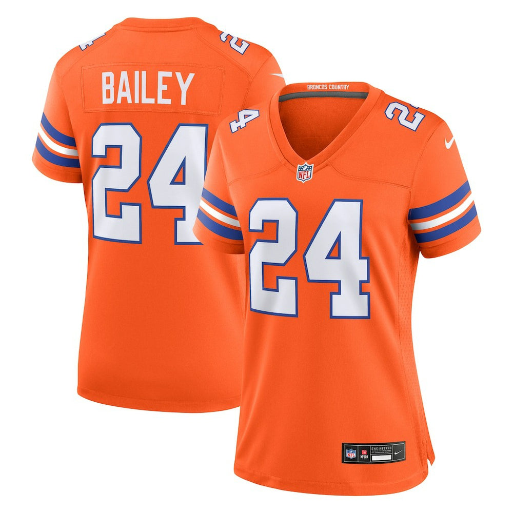 NFL Champ Bailey Denver Broncos Women's Mile High Collection 1977 Throwback Retired Player Game Jersey - Orange