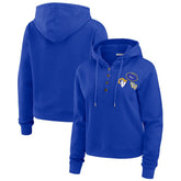 Los Angeles Rams WEAR by Erin Andrews Women's Plus Size Waffle Hoodie Pullover Top Royal