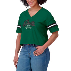 New York Jets WEAR by Erin Andrews Women's Plus Size Color Block Boxy T-Shirt Green/White