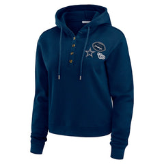 Dallas Cowboys WEAR by Erin Andrews Women's Plus Size Waffle Hoodie Pullover Top Navy