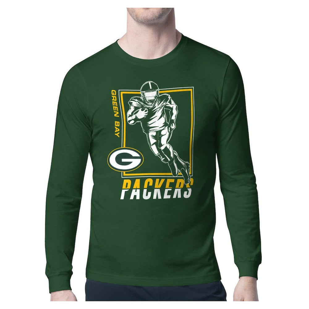 Green Bay Packers Starter Player Grid Graphic Long Sleeve T-Shirt Olive