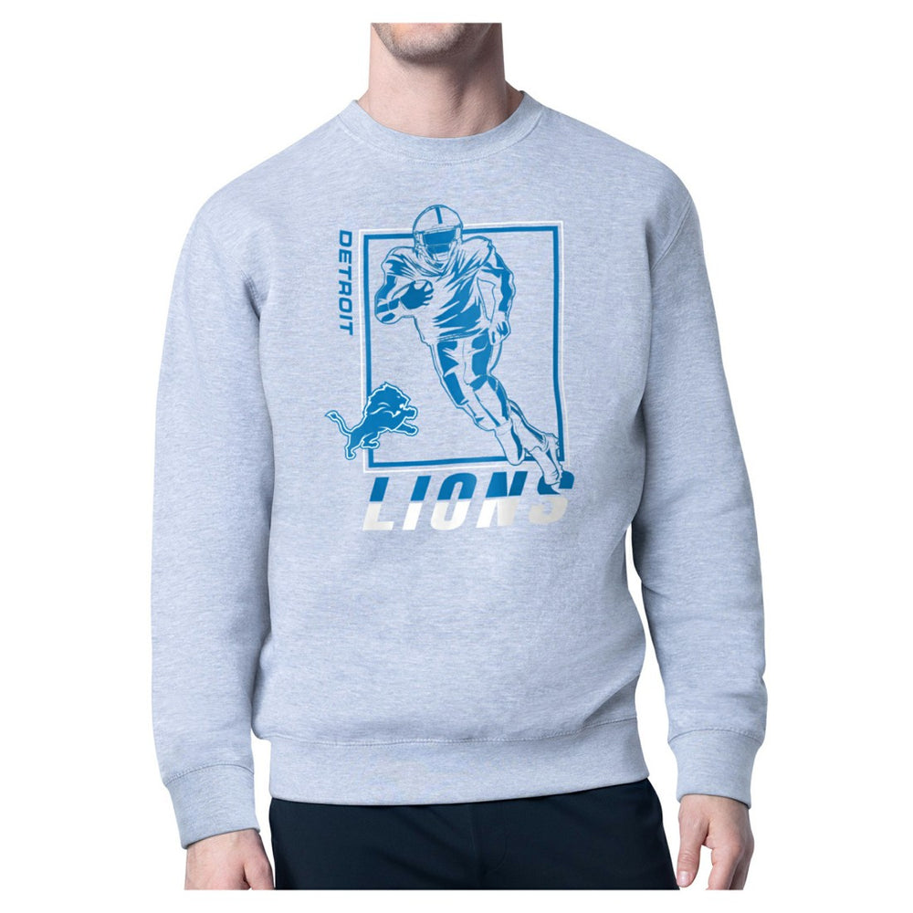 Detroit Lions Starter Player Grid Pullover Sweatshirt Heather Gray