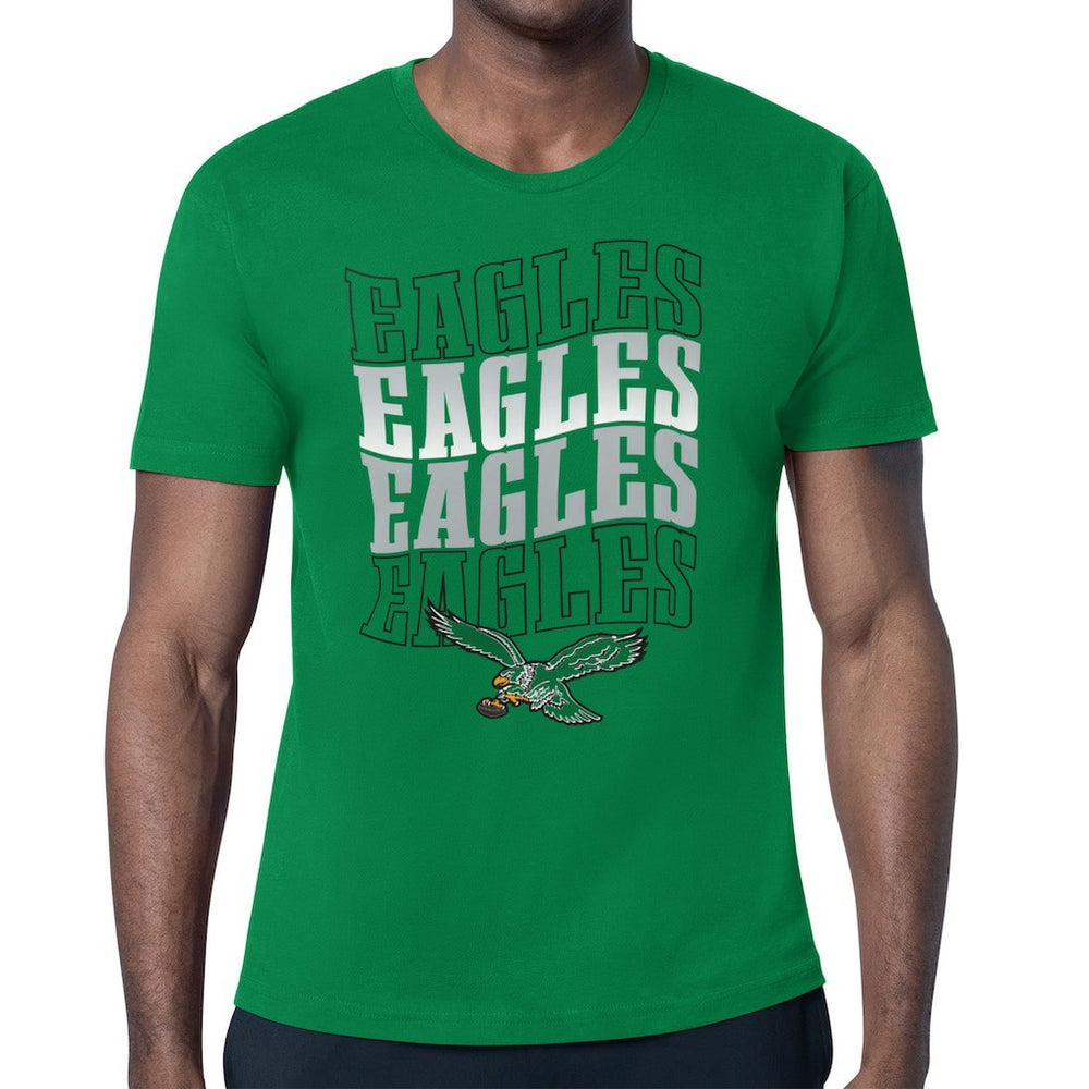 Philadelphia Eagles Starter Stacked Retro Logo T-Shirt Kelly Green