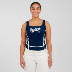 Dallas Cowboys WEAR by Erin Andrews Women's Square Neck Tank Top Navy