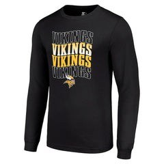 Minnesota Vikings Starter Team Name Graphic Long Sleeve T-Shirt Black