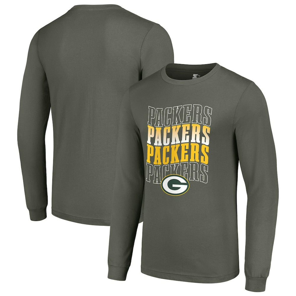 Green Bay Packers Starter Team Name Graphic Long Sleeve T-Shirt Olive