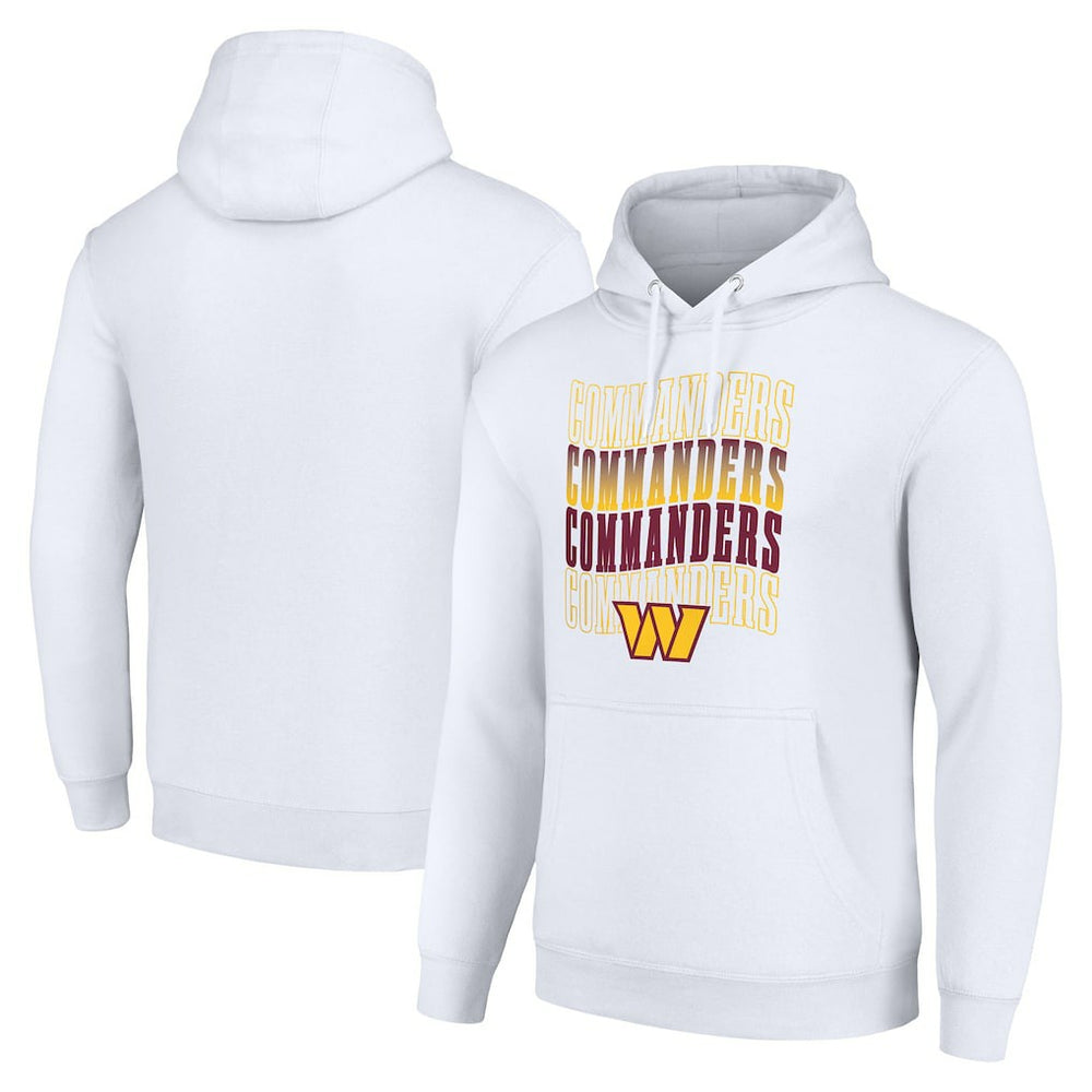 Washington Commanders Starter Four Team Name Logo Fleece Pullover Hoodie White
