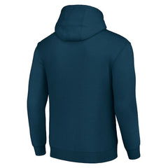 Chicago Bears Starter Four Team Name Logo Fleece Pullover Hoodie Navy