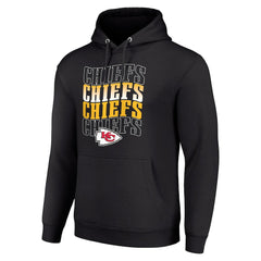 Kansas City Chiefs Starter Four Team Name Logo Fleece Pullover Hoodie Black