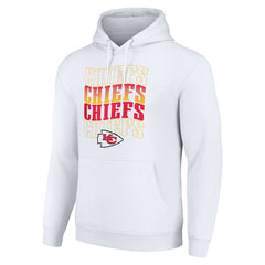 Kansas City Chiefs Starter Four Team Name Logo Fleece Pullover Hoodie White