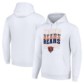 Chicago Bears Starter Four Team Name Logo Fleece Pullover Hoodie White