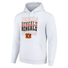 Cincinnati Bengals Starter Four Team Name Logo Fleece Pullover Hoodie White