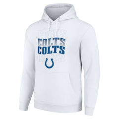 Indianapolis Colts Starter Four Team Name Logo Fleece Pullover Hoodie White