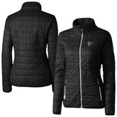 Atlanta Falcons Cutter & Buck Women's Rainier PrimaLoft Eco Insulated Full-Zip Puffer Jacket Black