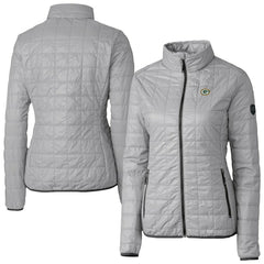 Green Bay Packers Cutter & Buck Women's Rainier PrimaLoft Eco Insulated Full-Zip Puffer Jacket Gray