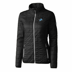 Detroit Lions Cutter & Buck Women's Rainier PrimaLoft Eco Insulated Full-Zip Puffer Jacket Black