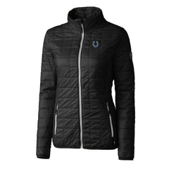 Indianapolis Colts Cutter & Buck Women's Rainier PrimaLoft Eco Insulated Full-Zip Puffer Jacket Black