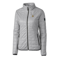 Minnesota Vikings Cutter & Buck Women's Rainier PrimaLoft Eco Insulated Full-Zip Puffer Jacket Gray