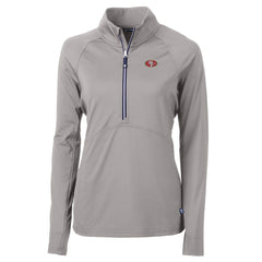 San Francisco 49ers Cutter & Buck Women's Adapt Eco Knit Stretch Recycled Half-Zip Pullover Top Gray