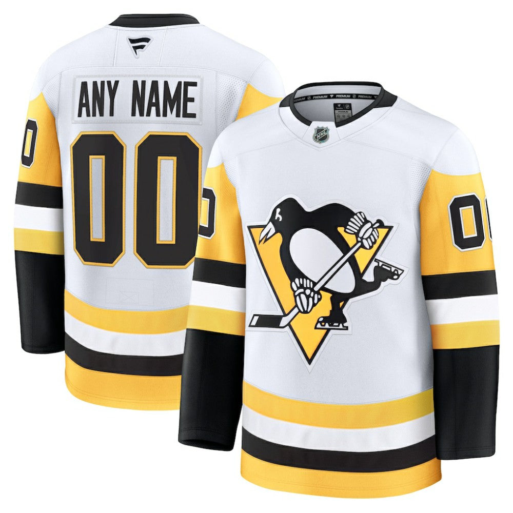 NHL,Custom Pittsburgh Penguins Fanatics Away Premium Custom Jersey - White