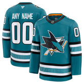 NHL San Jose Sharks Fanatics Home Premium Custom Jersey - Teal
