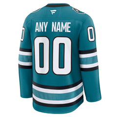 NHL San Jose Sharks Fanatics Home Premium Custom Jersey - Teal