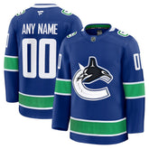 NHL Vancouver Canucks Fanatics Home Premium Custom Jersey - Blue